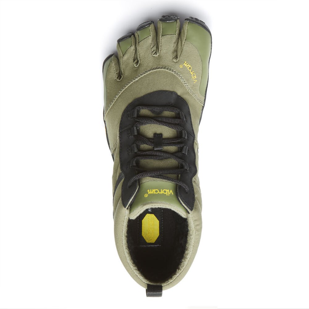 Zapatos Descalzos Hombre Verde Oliva - FiveFingers V-Trek Insulated - FLVUWX-173